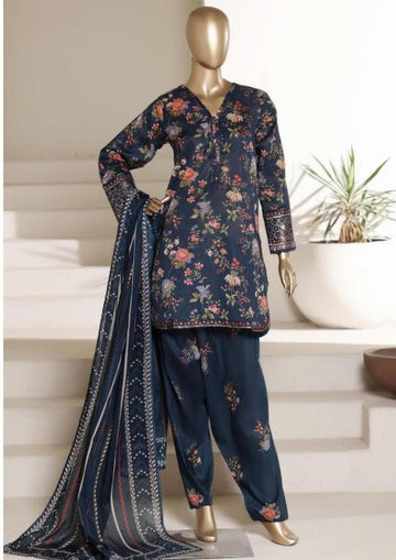 Sadabahar Malika Embroidery Lawn Short Length With Shalwar With Lawn Printed Dupatta  3Piece Stitched Vol-01 Collection 2026 D#01