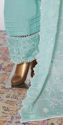 Bin Saeed Luxury Lawn White & White Chickenkari Embroidery 3Piece Stitched COLLECTION 2026. D-12