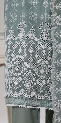 Bin Saeed Luxury Lawn White & White Chickenkari Embroidery 3Piece Stitched COLLECTION 2026. D-06