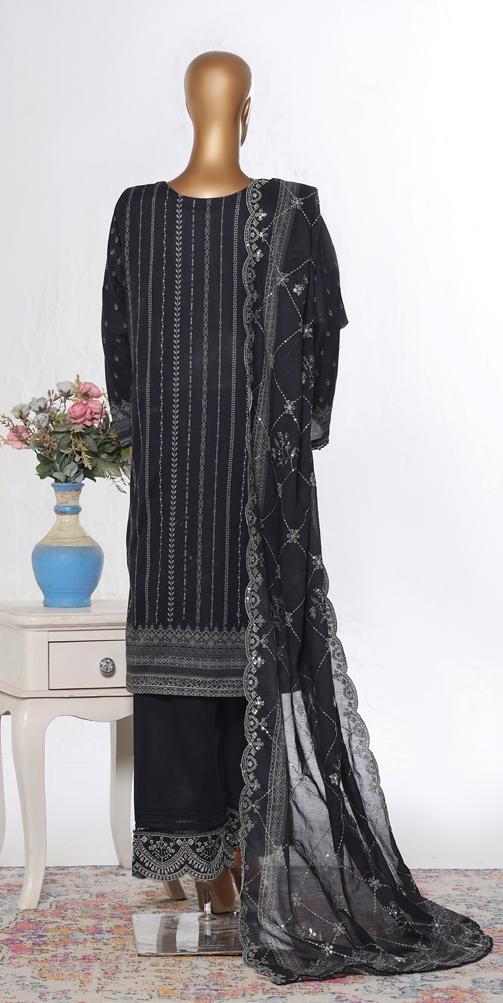 Bin Saeed Luxury Lawn White & White Chickenkari Embroidery 3Piece Stitched COLLECTION 2026. D-09