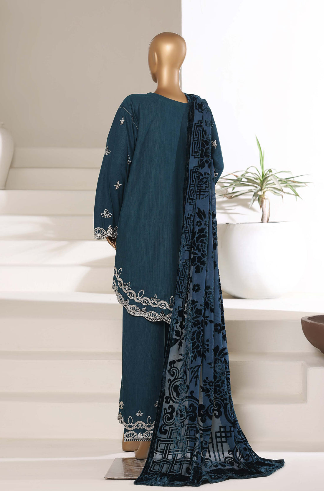 Sadabahar Stitched Embroidery Khaddar 3Piece With Palachi Shwal Collection 2025 LEKP -03