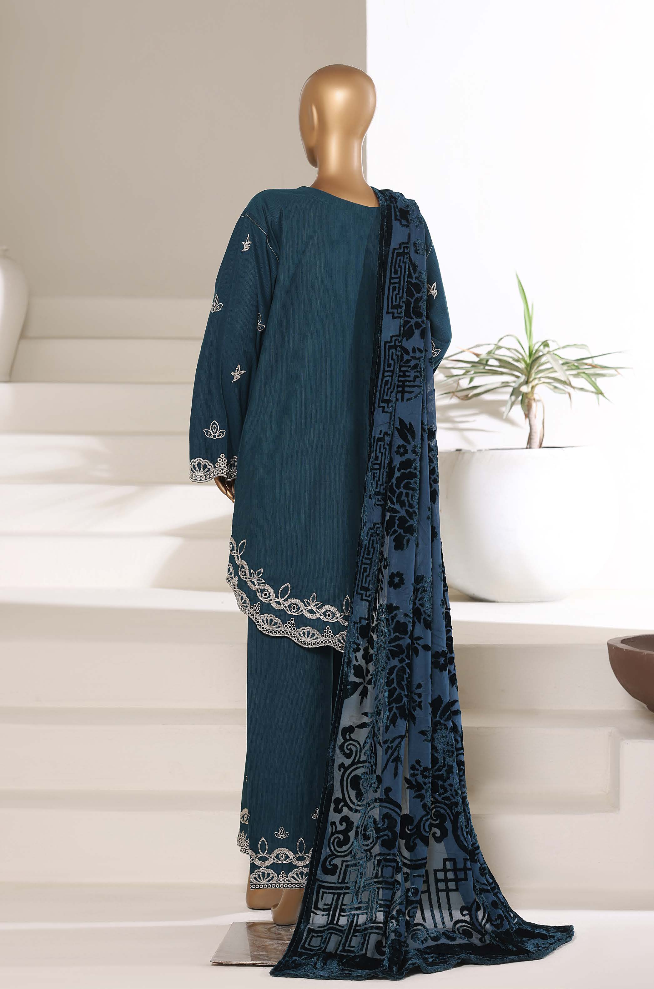 Sadabahar Stitched Embroidery Khaddar 3Piece With Palachi Shwal Collection 2025 LEKP -03