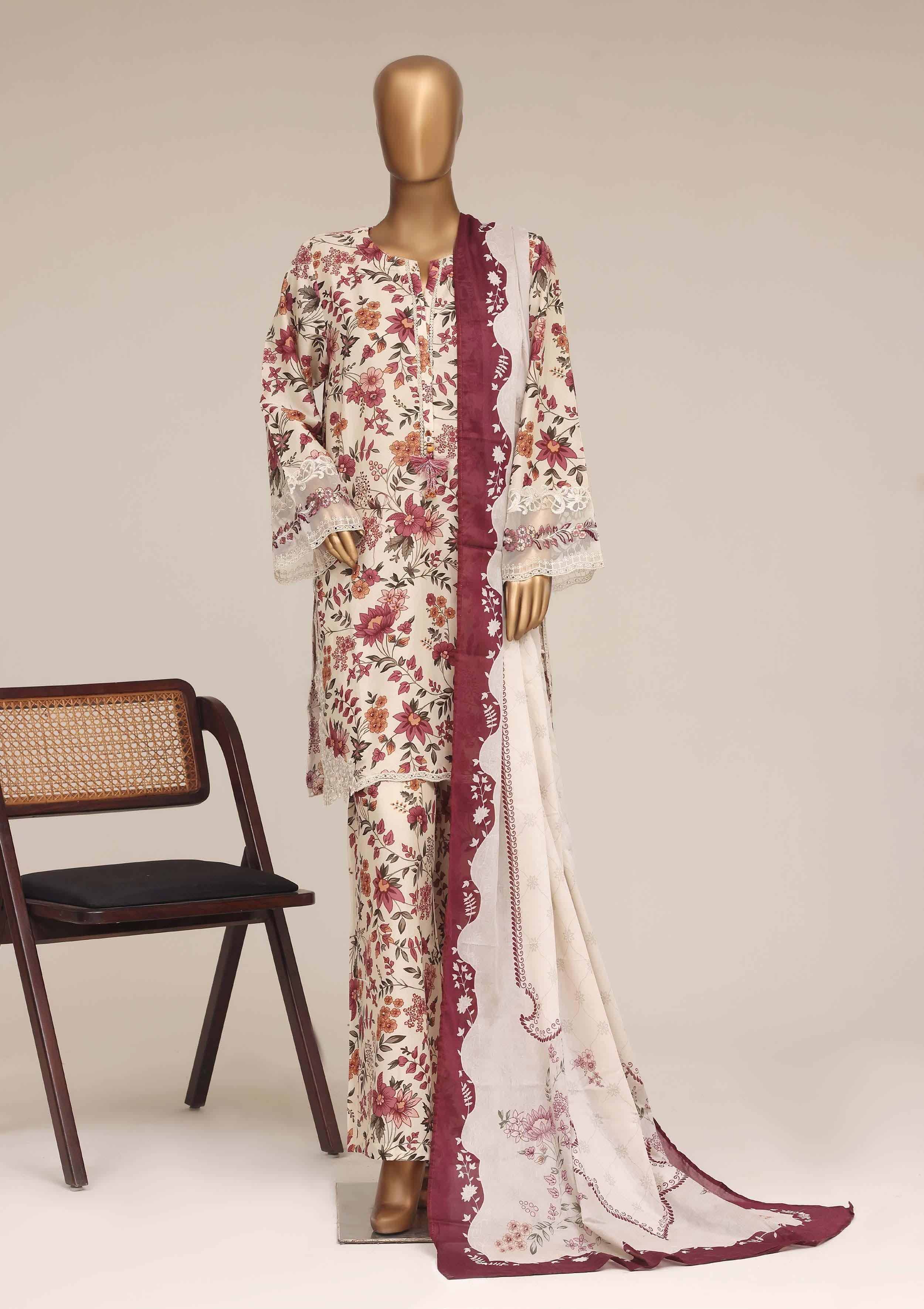 Sadabahar Malika Embroidery Lawn Short Length 3Piece Stitched Vol-10 Collection 2026 D#01