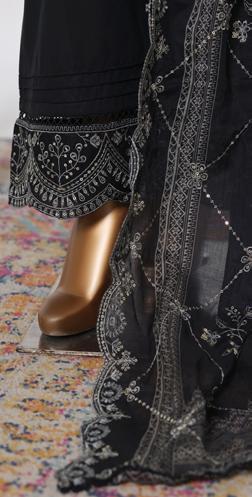 Bin Saeed Luxury Lawn White & White Chickenkari Embroidery 3Piece Stitched COLLECTION 2026. D-09