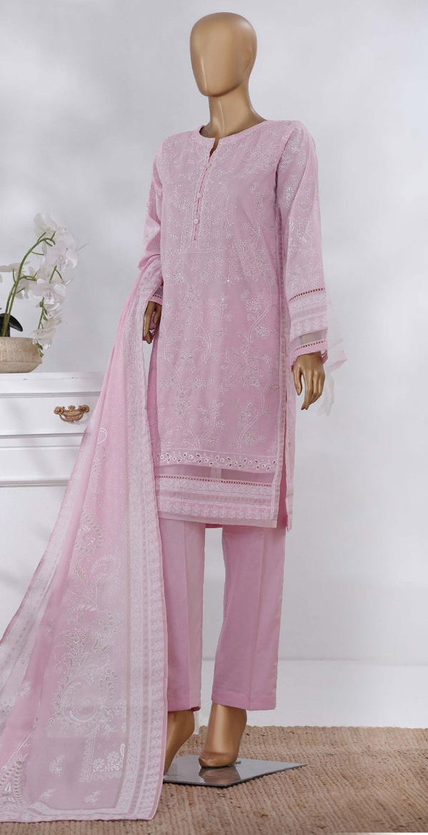 Hz Ready To Were Cotton Sunehri Paste Print With Embroidery Stitched Collection 2025. D-61 T Pink