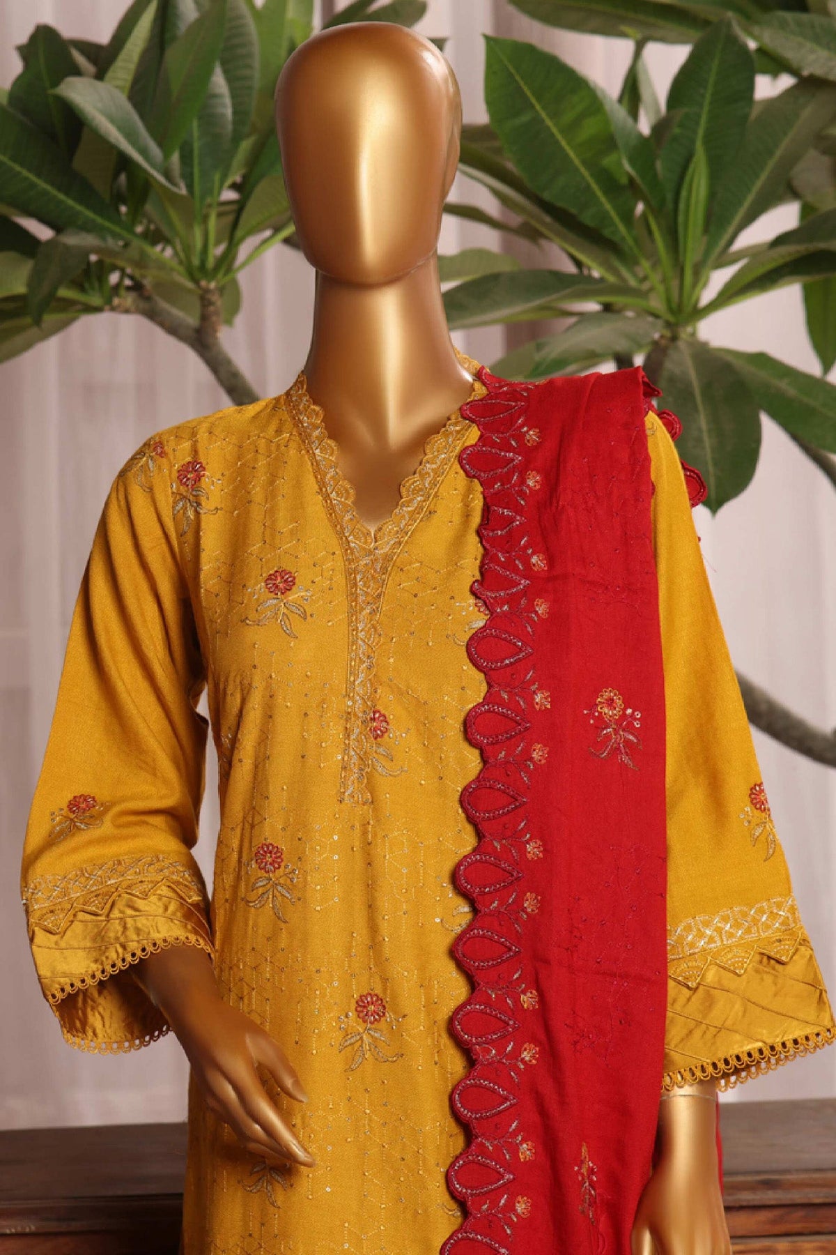 Bin Saeed Luxury Embroidery Dhank 3Piece Stitched Collection 2025 D#-02