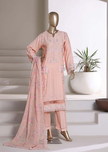 Sadabahar Luxury SlubViscous Lawn Embroidery With Chiffon Embroidery Dupatta Stitched Vol-01 Collection 2026. LEL-06