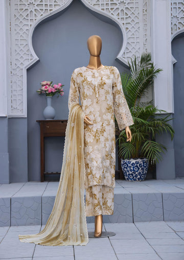 HZ Luxury Majestic Raw Silk Embroidery 3Piece Stitched COLLECTION 2025 D-04