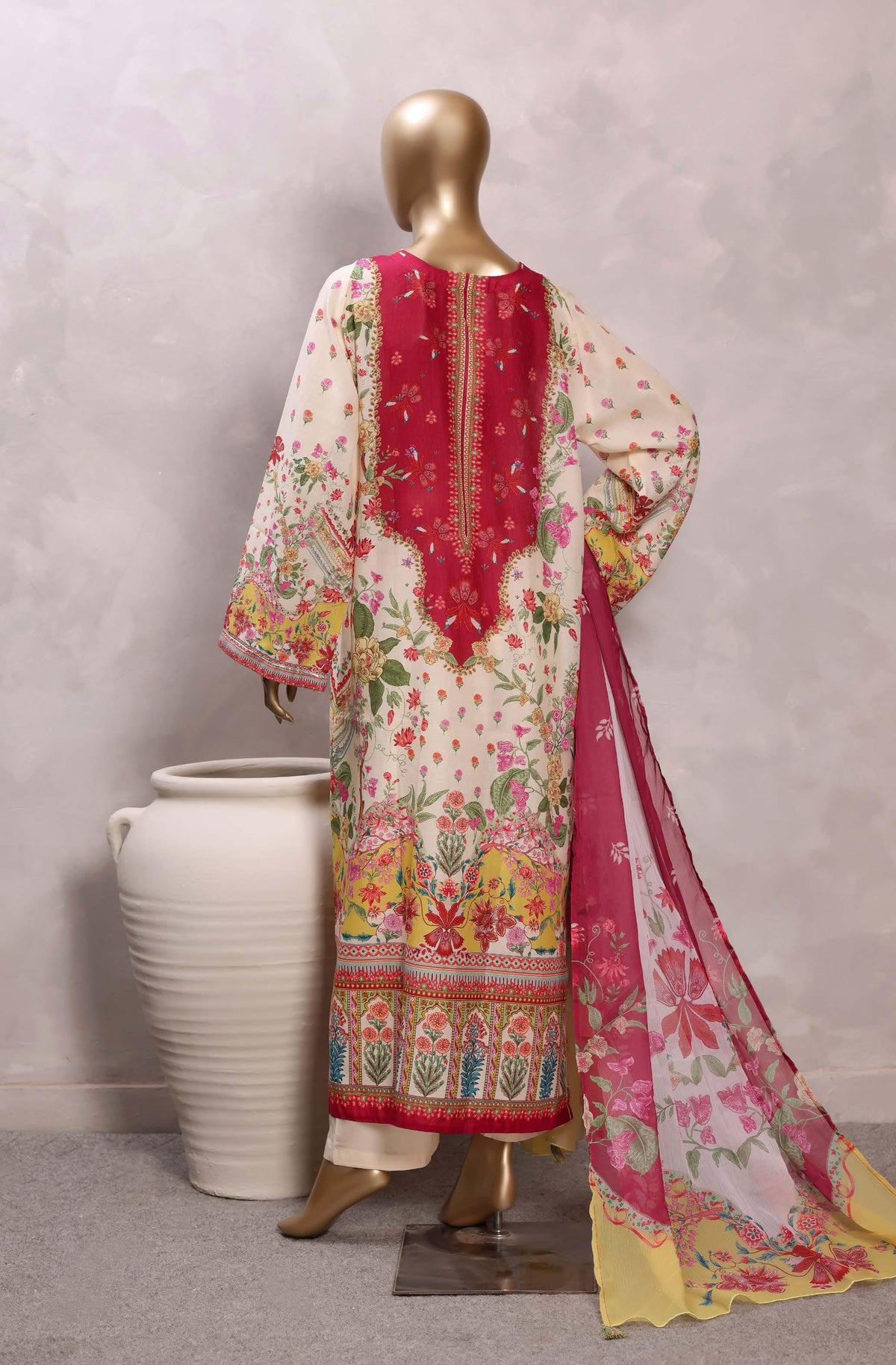 Sadabahar Luxury Chimti Lawn 3Piece Ready To Wear Kaftan Collection KFL-1011