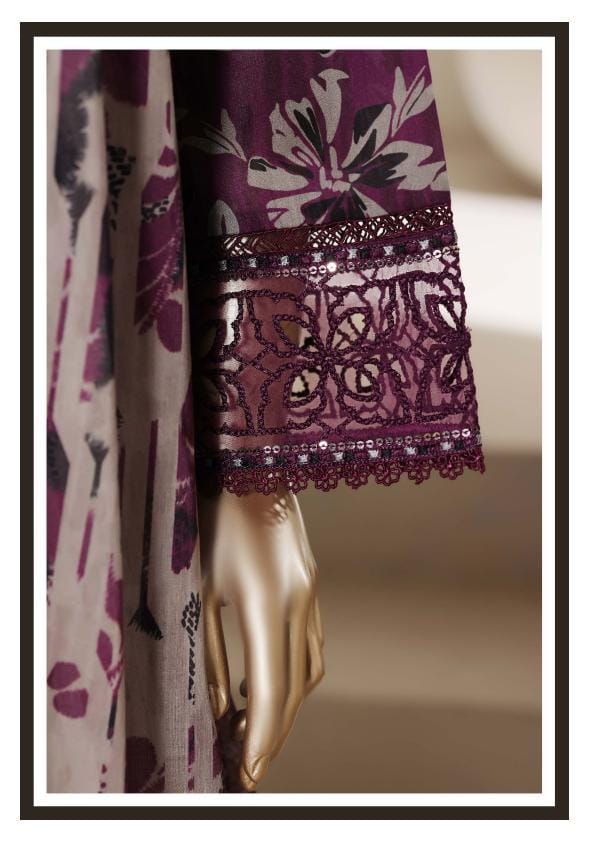 Sadabahar Malika Embroidery Lawn Short Length With Shalwar With Lawn Printed Dupatta  3Piece Stitched Vol-01 Collection 2026 D#03