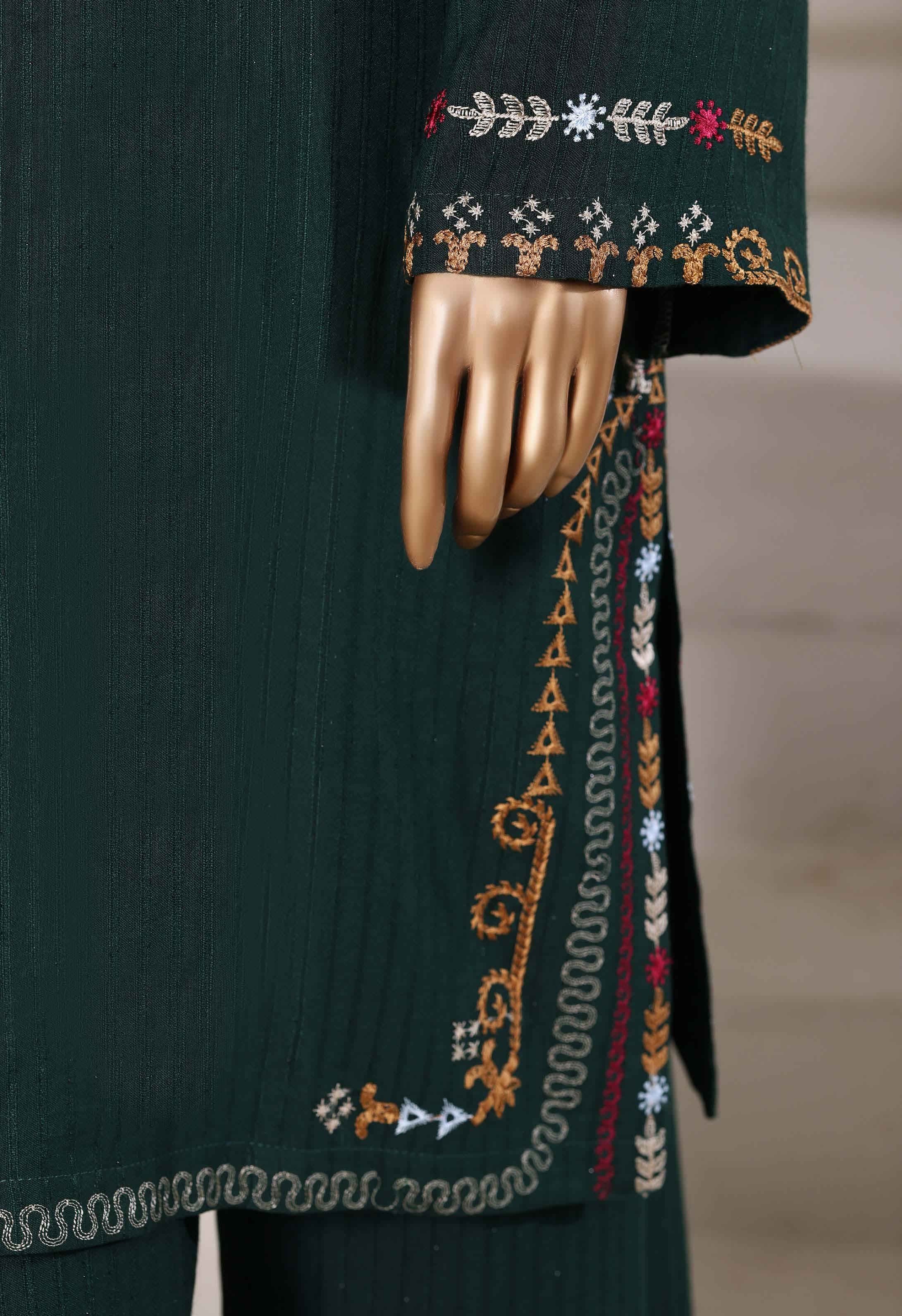 Sadabahar Stitched Winter Embroidery Dhanak 3Piece With Palachi Shwal Collection 2025 SDPL -05