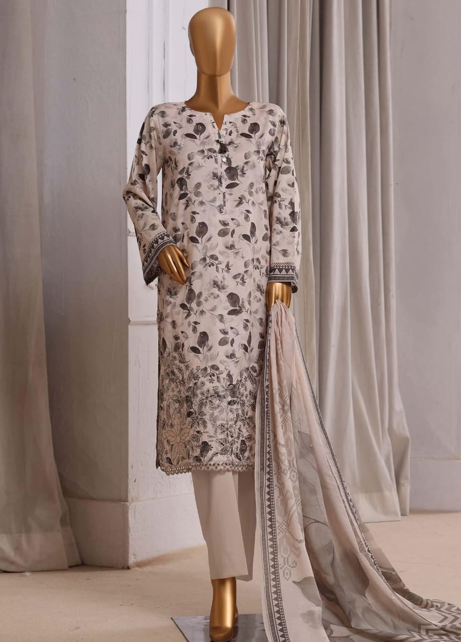 HZ Textiles Luxury Laserkari Embroidered Lawn Suit Stitched 3 Piece 2026 D#-03