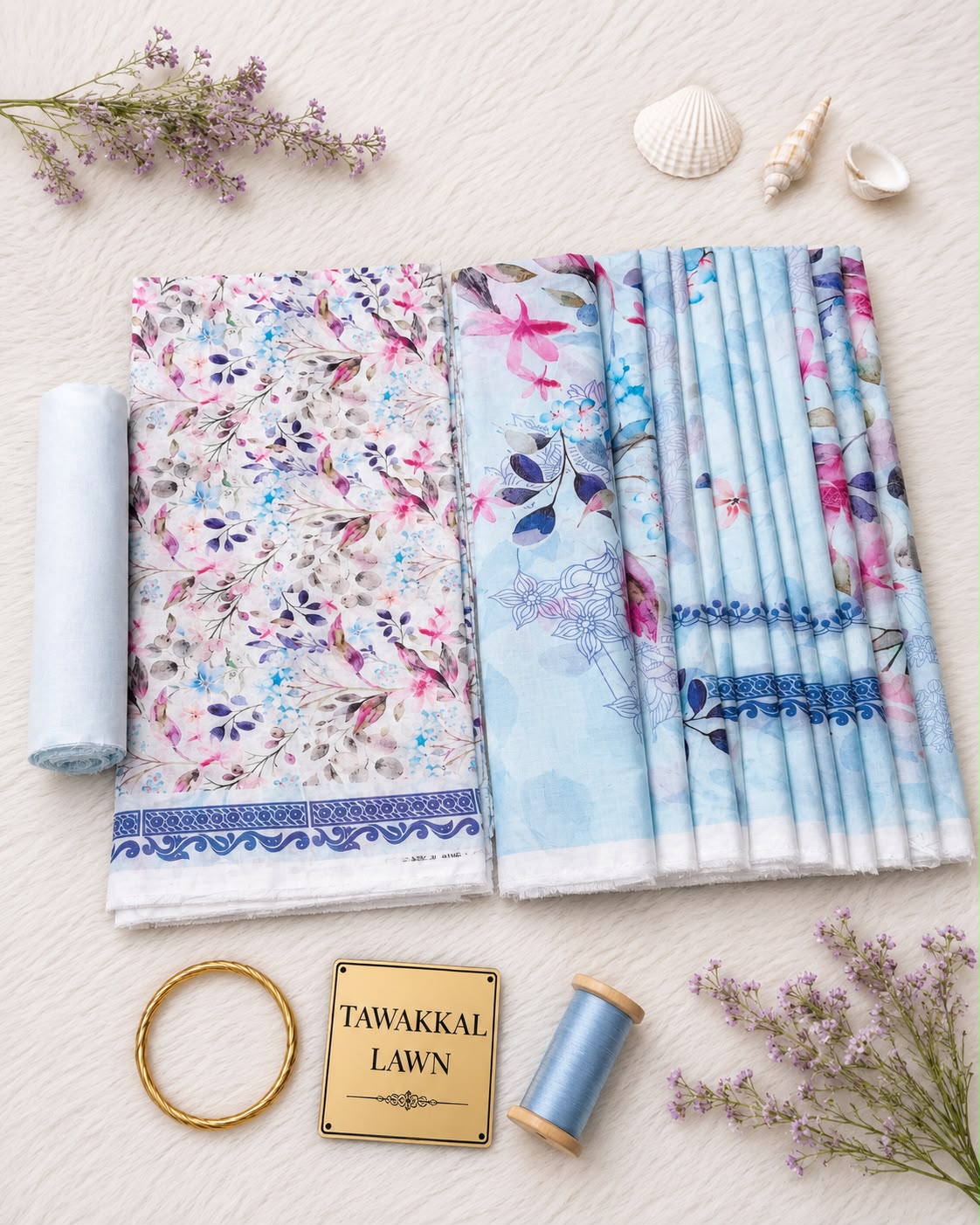 Tawakkal Luxury Lawn  Digital Printed 3Piece Unstitched_ COLLECTION 2026 D#-13