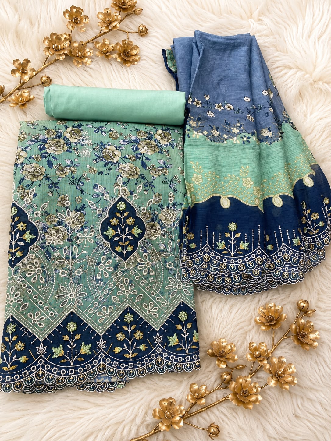 BIN SAEED Luxury Lawn  Embroidery 3Piece Unstitched COLLECTION 2026 D#02