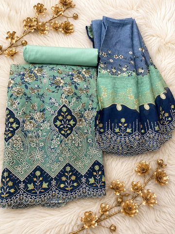 BIN SAEED Luxury Lawn  Embroidery 3Piece Unstitched COLLECTION 2026 D#02