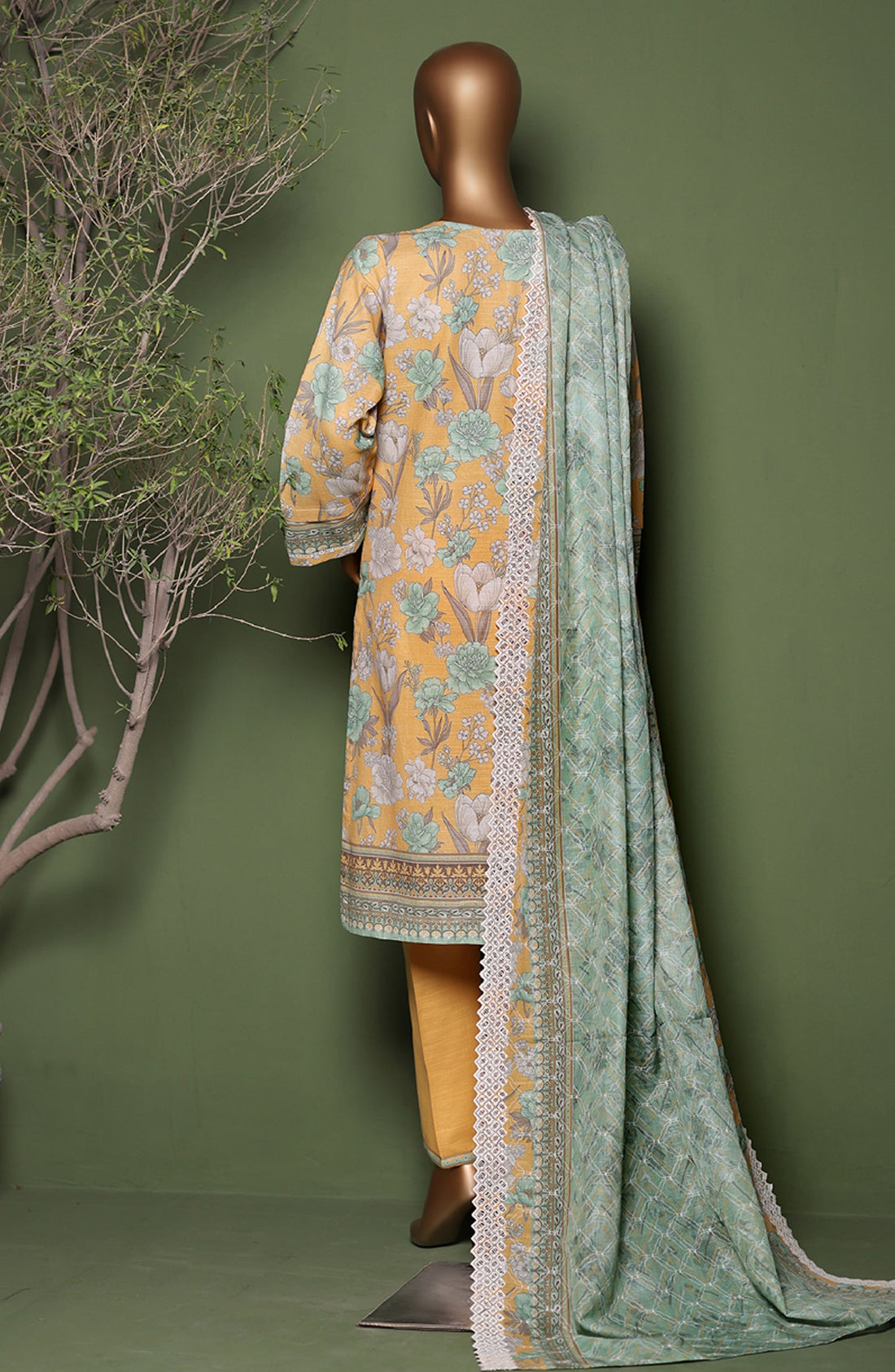 HZ Printkari Embroidered Khaddar Stitched 3 Piece Collection 2025. HZPE 02
