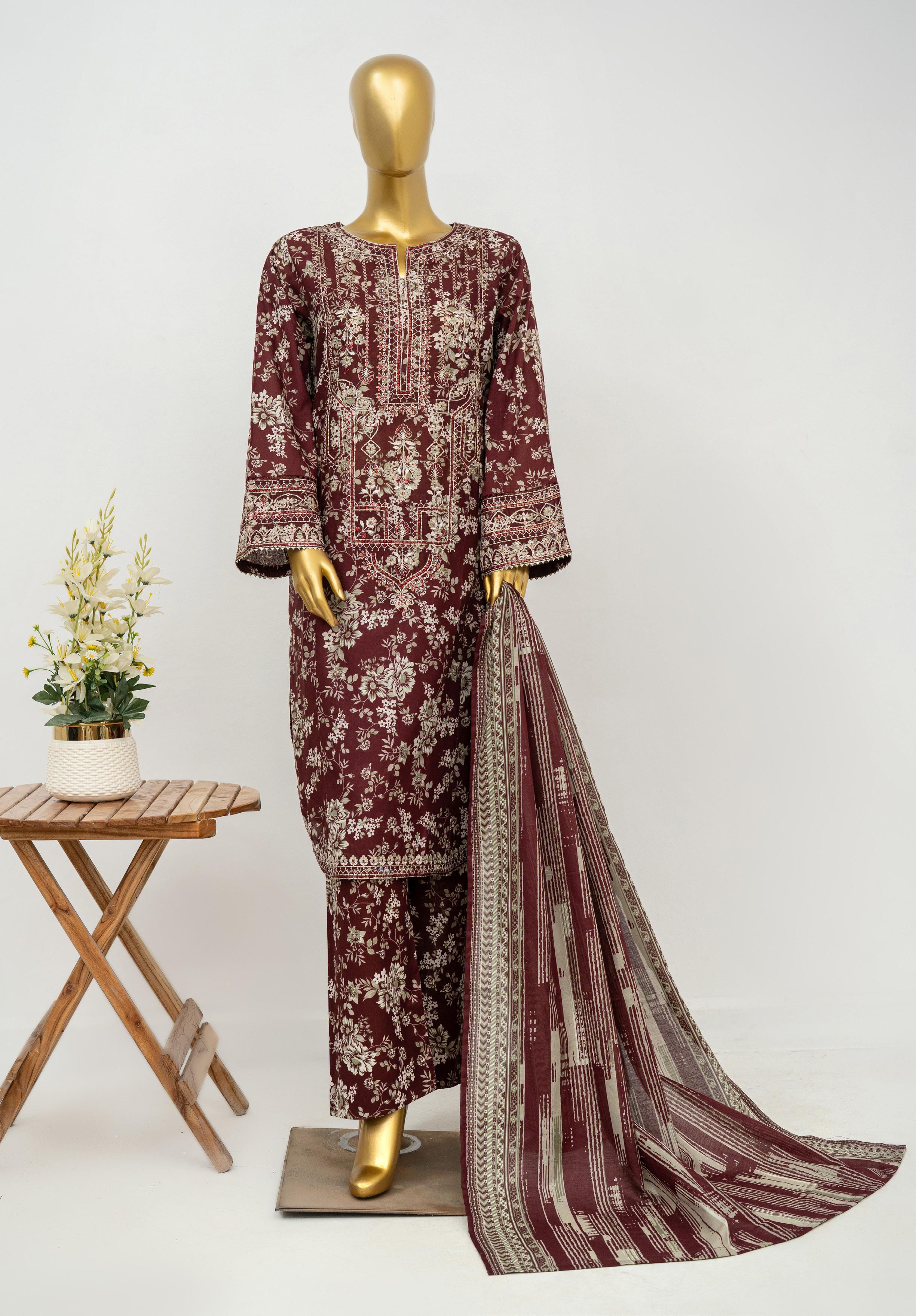 Bin Saeed Luxury Exclusive Embroidery 3 Piece Stitched Lawn Collection 2026 D#04
