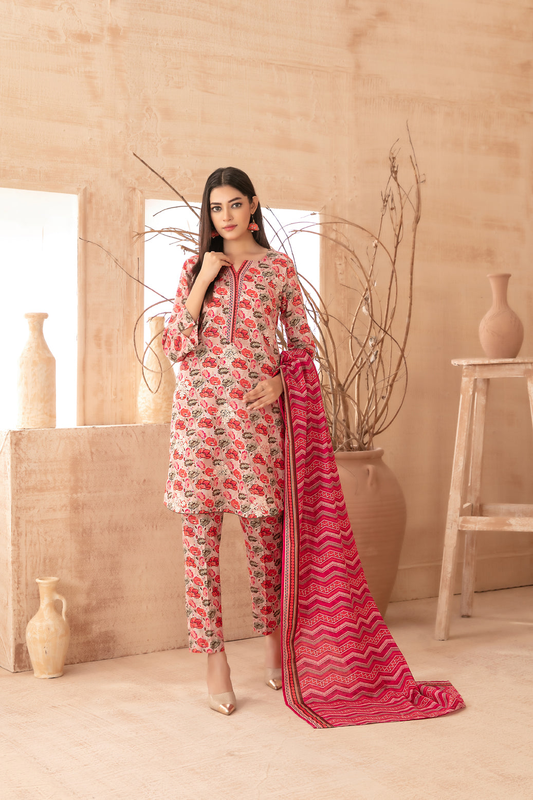Areeka By Tawakkal Khaddar Boti Embroidery 3Piece Unstitched Collection 2025. D-05