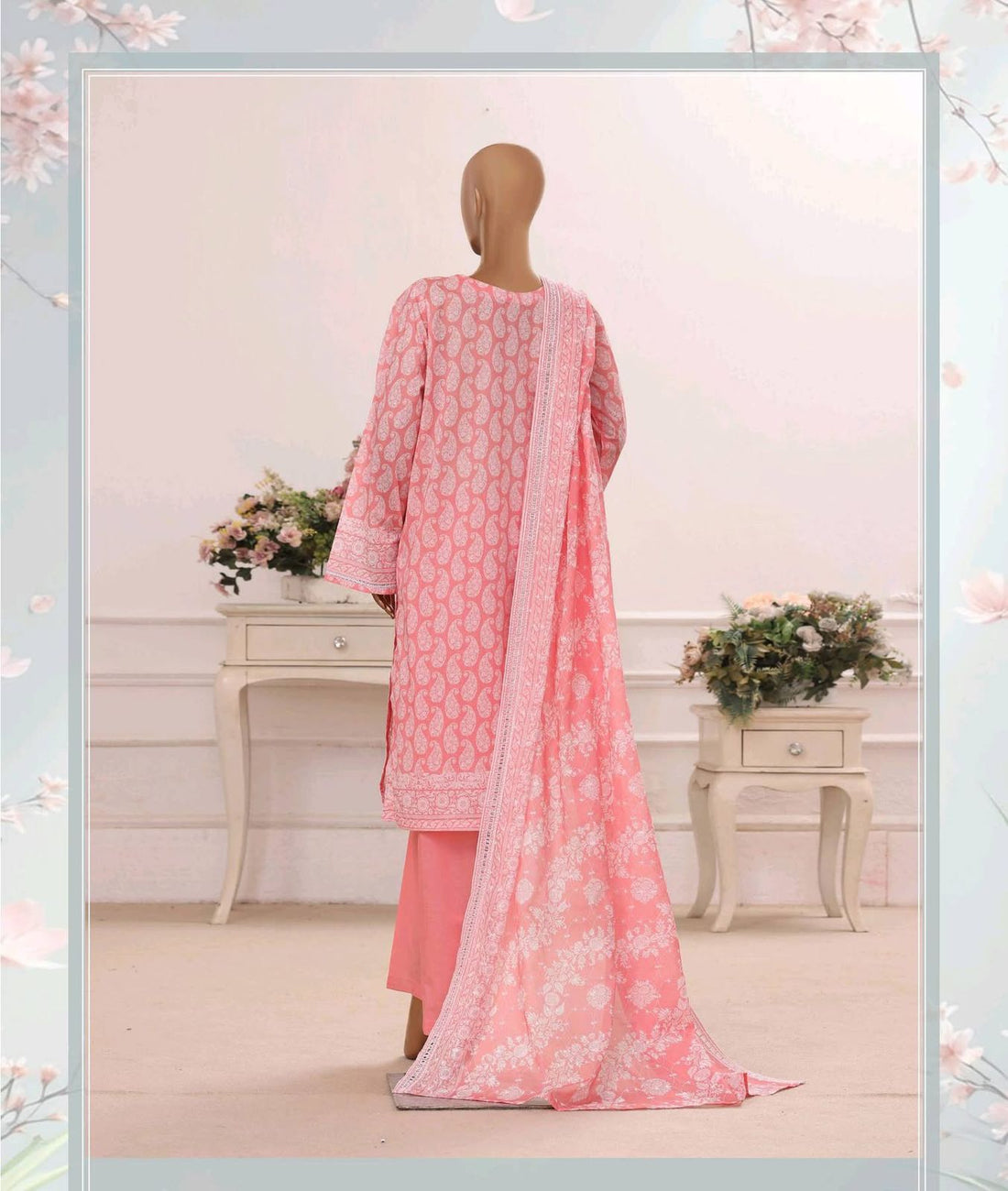 HZ Textiles Luxury Printkari Embroidered Lawn Suit Stitched 3 Piece 2026 D#-01