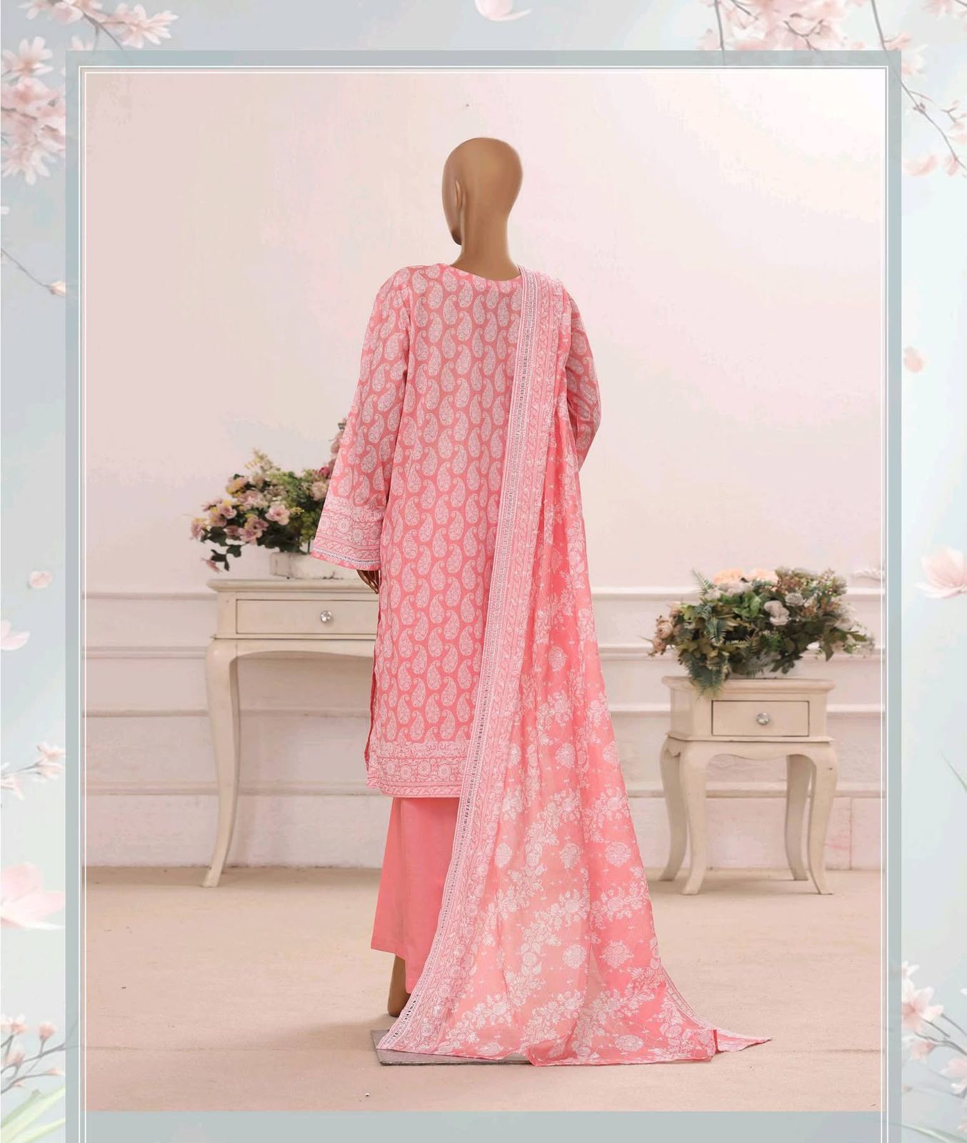 HZ Textiles Luxury Printkari Embroidered Lawn Suit Stitched 3 Piece 2026 D#-01